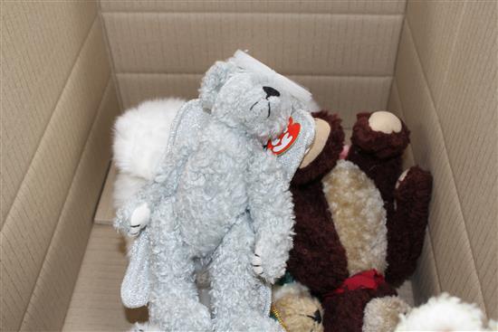 Sixteen soft toys including Boyds and others